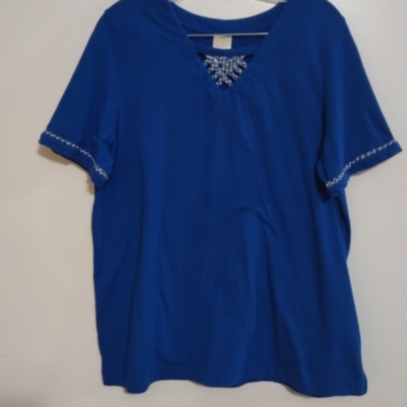 Blair XL Womens Top Relaxed Style Tees Blue T-shirt - Picture 9 of 9